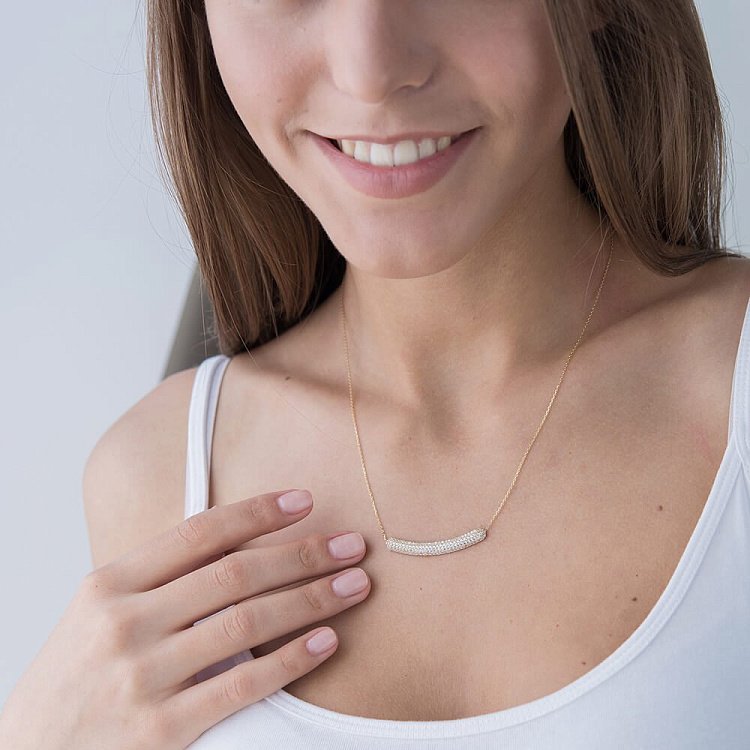 Золоте кольє з фіанітами кол00768 від ювелірного магазину Онікс