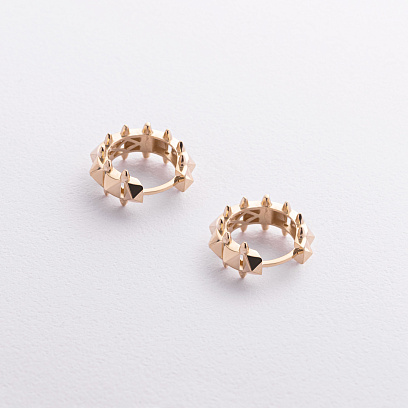 Сережки - кільця "Tamila" у жовтому золоті с09298 №2