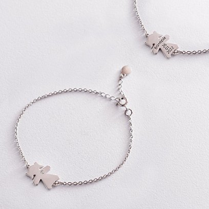 Браслет "Дівчинка" у білому золоті (можливе гравіювання) з2077б №3