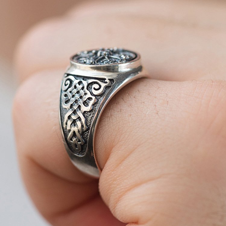 Срібна чоловіча печатка (чорніння) 111989 від ювелірного магазину Онікс - 3