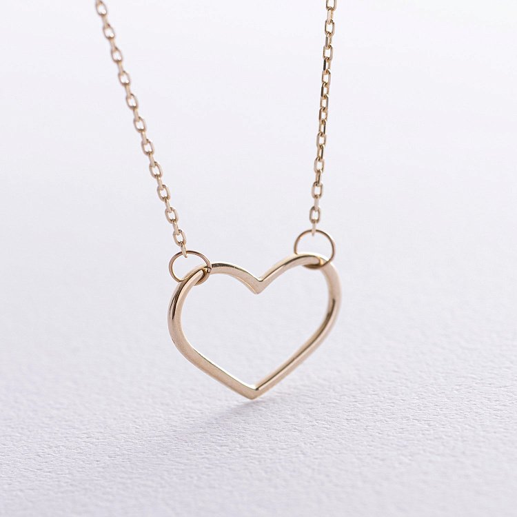 Колье "Сердечко" в желтом золоте кол02470 от ювелирного магазина Оникс