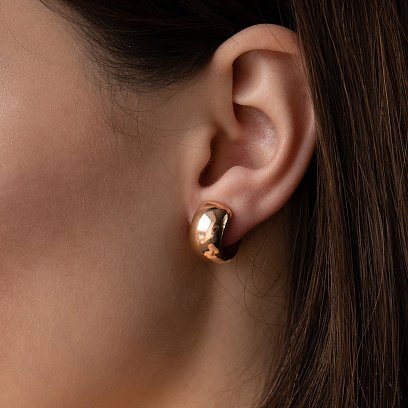 Серьги - кольца в красном золоте с07060 №8