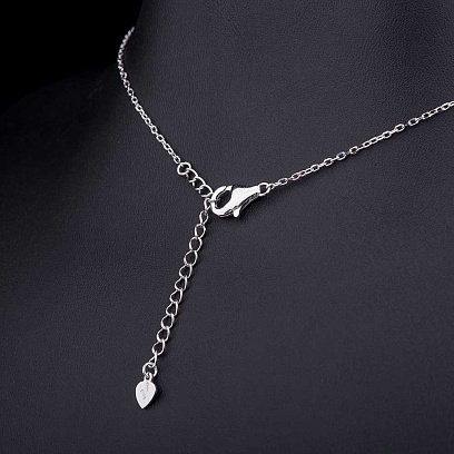 Серебряное колье "Девочка" с фианитами 18319 №3