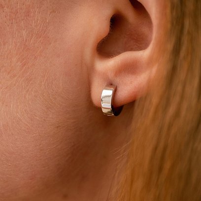 Сережки - кільця у білому золоті mini с08820 №4