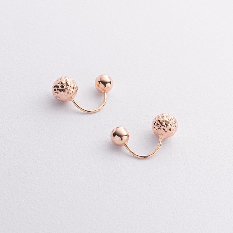 Сережки "Кульки" у червоному золоті с09322 від ювелірного магазину Онікс - 2