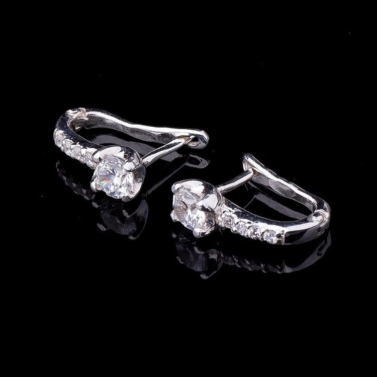 Серьги с фианитами 12865 от ювелирного магазина Оникс - 1