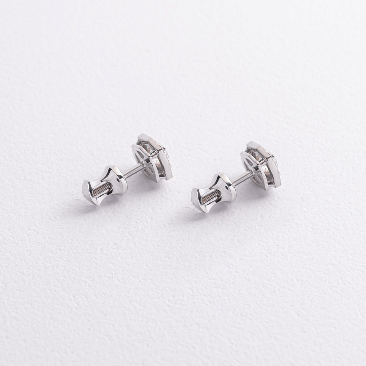 Золотые серьги - пусеты с бриллиантами 344881121 от ювелирного магазина Оникс - 2