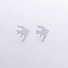 Срібні сережки - пусети "Ластівка" 122468 от ювелирного магазина Оникс - 3