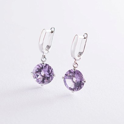 Золоті сережки "Захоплення" (аметист) с05291