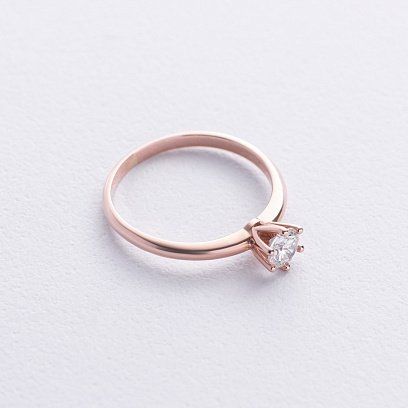 Помолвочное кольцо с бриллиантом (красное золото) 24342421 №3