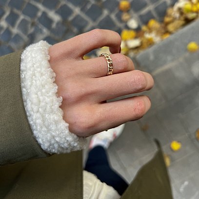 Кольцо "Цепочка" в желтом золоте к07190 №6