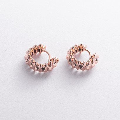 Серьги - кольца "Тереза" в красном золоте mini с09745 №2