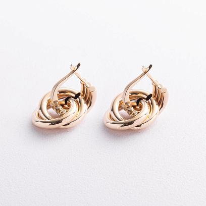 Сережки "Jessica" у жовтому золоті с09683 №3