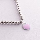 Срібний браслет "Сердечко" (рожева емаль) 141175 от ювелирного магазина Оникс - 2