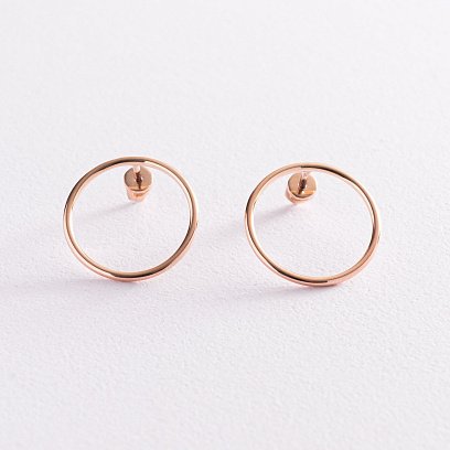 Золоті сережки "Кругообіг" (2.0 см) с07789 №6