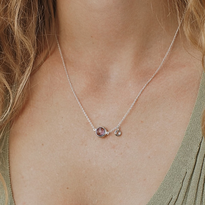 Золоте кольє (аметист, топаз) кол01858 №15