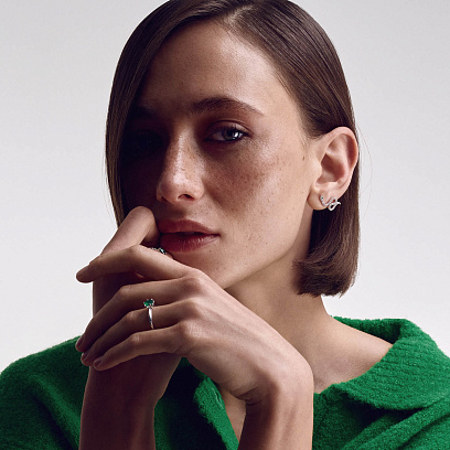 Серебряное кольцо с агатом 1851/1p-GRAG №7