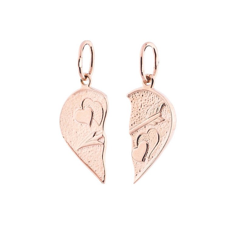 Подвески "Две половинки сердца" п01347 от ювелирного магазина Оникс - 1