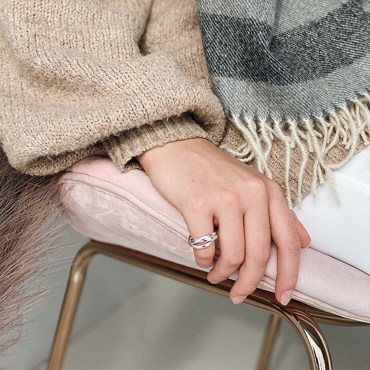 Серебряное кольцо "Круговорот" (тройное) 112554 от ювелирного магазина Оникс - 9