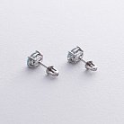 Срібні сережки-пусети з аквамарином нано (6х8 мм) 121962 от ювелирного магазина Оникс - 3