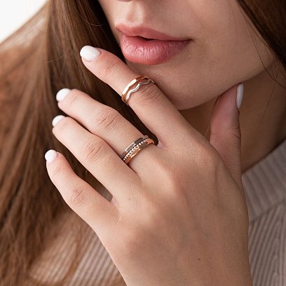 Каблучка "Далія" в білому золоті к06555 №9