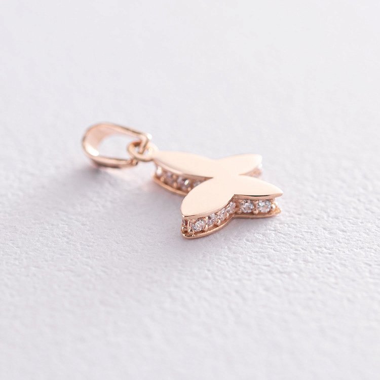 Золота підвіска "Метелик" з фіанітами п03501 від ювелірного магазину Онікс - 2