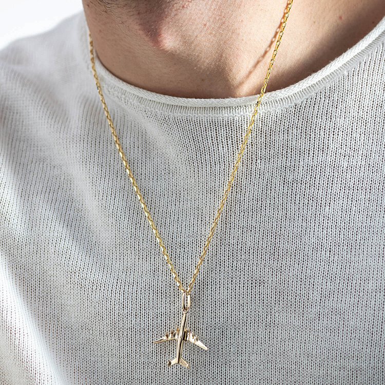 Кулон "Самолет" в желтом золоте п03862 от ювелирного магазина Оникс - 2