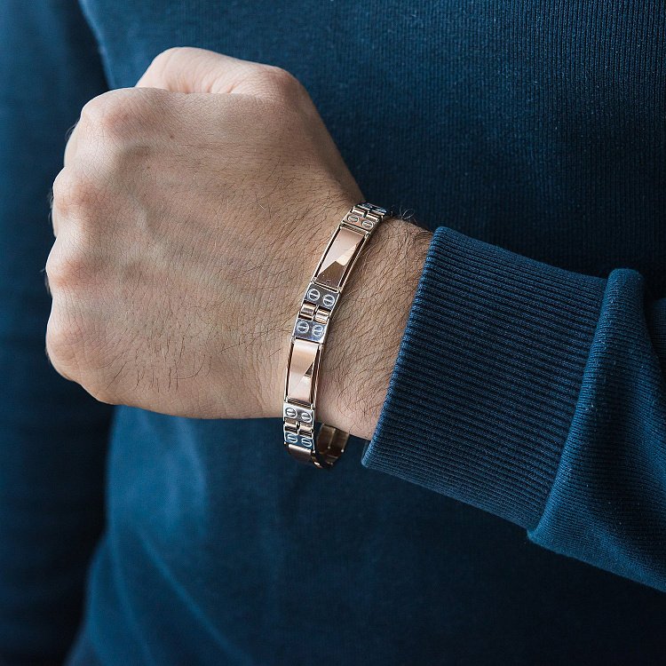 Мужской золотой браслет б04228 от ювелирного магазина Оникс - 1