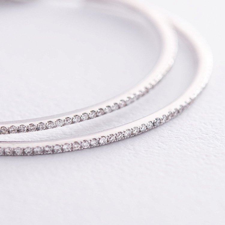 Золотые серьги - кольца с бриллиантами с801 от ювелирного магазина Оникс - 4