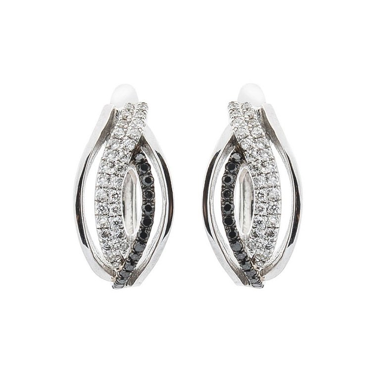 Золотые серьги с бриллиантами Т03068Е от ювелирного магазина Оникс