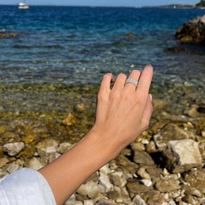 Серебряное кольцо "Рейчел" с шариками 112661 №4