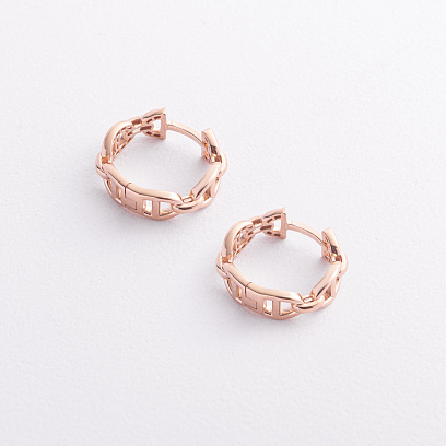 Серьги - кольца "Helen" в красном золоте с09571 №2