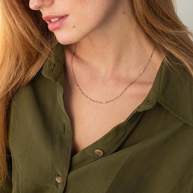 Кольє - ланцюжок у червоному золоті ц00455 від ювелірного магазину Онікс - 3