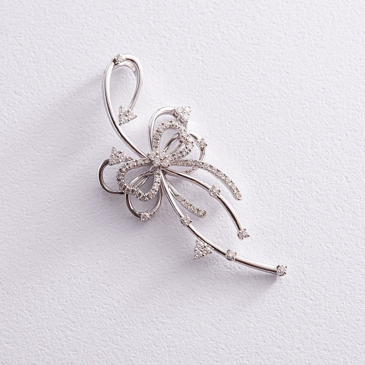 Золотая подвеска "Бантик" с бриллиантами п708 от ювелирного магазина Оникс - 3