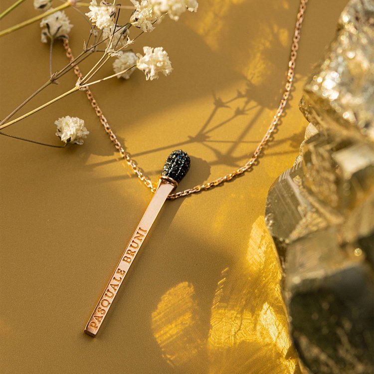 Золоте кольє "Сірник" (чорні фіаніти) кол01468 від ювелірного магазину Онікс - 6