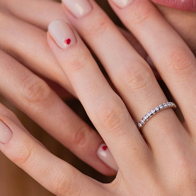 Кольцо в белом золоте с бриллиантами кб0486ca от ювелирного магазина Оникс - 7