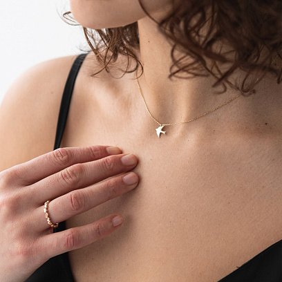 Золота каблучка "Серця" к05291 №2