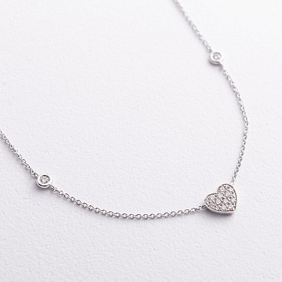 Золоте кольє "Сердечко" з діамантами колб0203ri