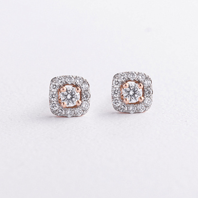 Золоті сережки - пусети з діамантами 22955аг