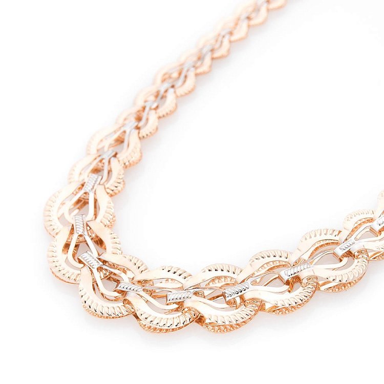 Ажурное золотое колье без камней кол00484 от ювелирного магазина Оникс - 1