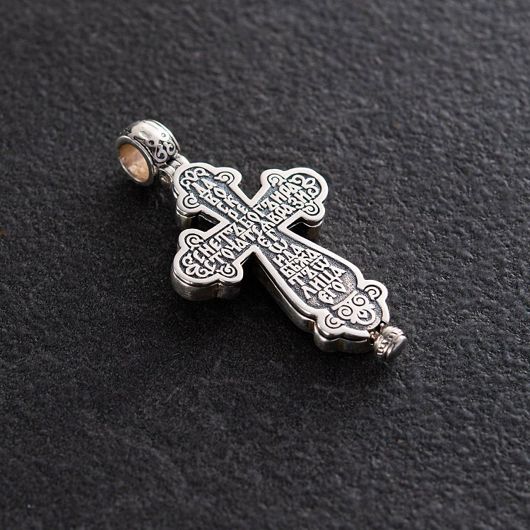 Срібний Хрестик - Мощевик з розп'яттям 131677 від ювелірного магазину Онікс - 2