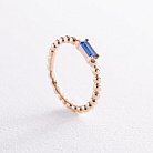 Золотое кольцо "Аннабель" с синим фианитом к07182 от ювелирного магазина Оникс