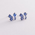 Золоті сережки "Метелики" (сапфір, діамант) сб0250sth от ювелирного магазина Оникс