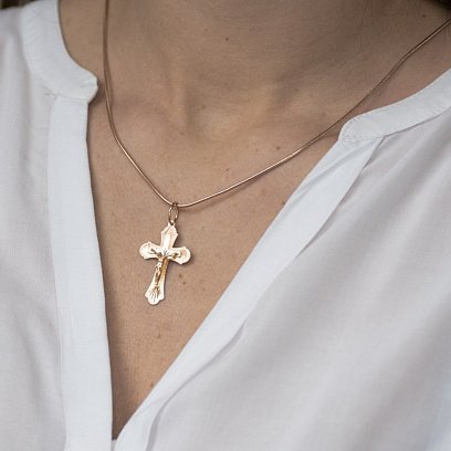 Золотий православний хрестик п02334 №2