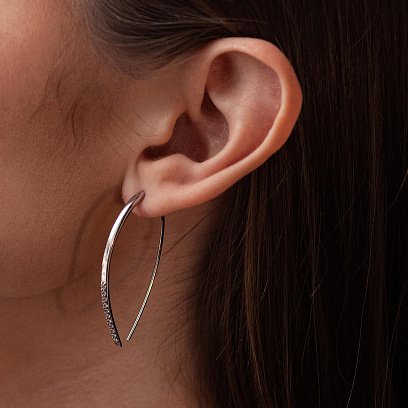 Серебряные серьги "Клео" с фианитами 4991 №4