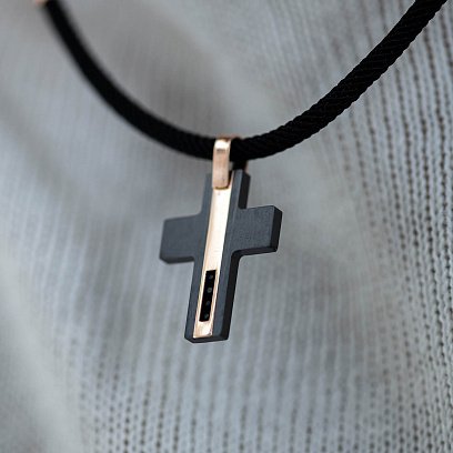 Крест из красного золота (циркон, фианиты) 503-00006/1 №4