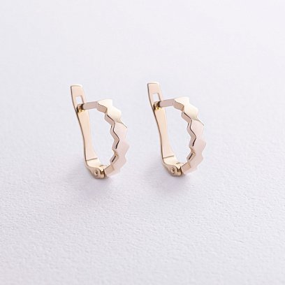 Серьги из желтого золота на английской застежке с06386