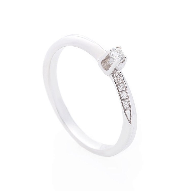 Золотий перстень в стилі мінімалізм (діамант) к0012sh від ювелірного магазину Онікс