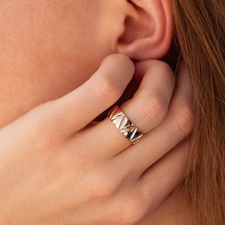 Каблучка "Jasmine" у червоному золоті к08148 від ювелірного магазину Онікс - 3