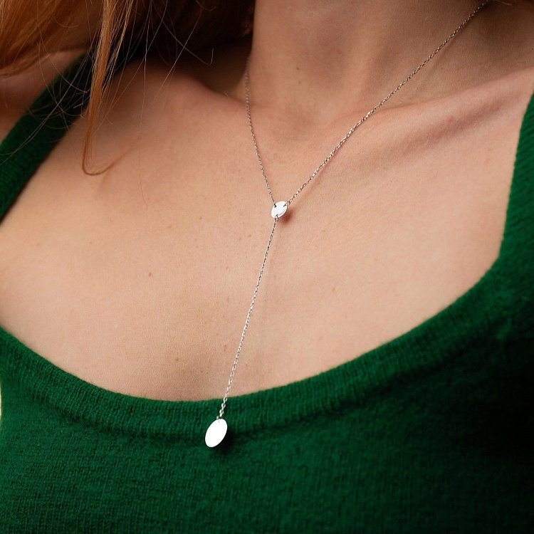 Золотое колье с монетками (возможна гравировка) кол01480 от ювелирного магазина Оникс - 7